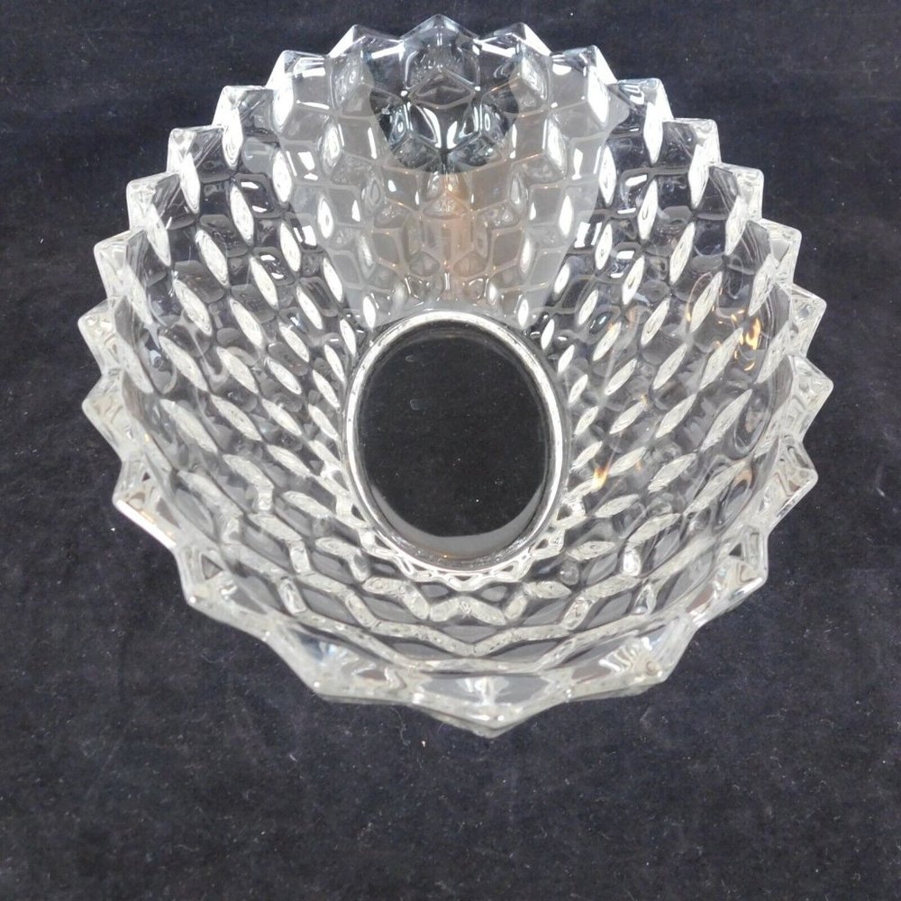 Fostoria American Clear Large Oval Bowl Cube Motif NO RAYS Vintage Made in USA - Picture 6 of 12